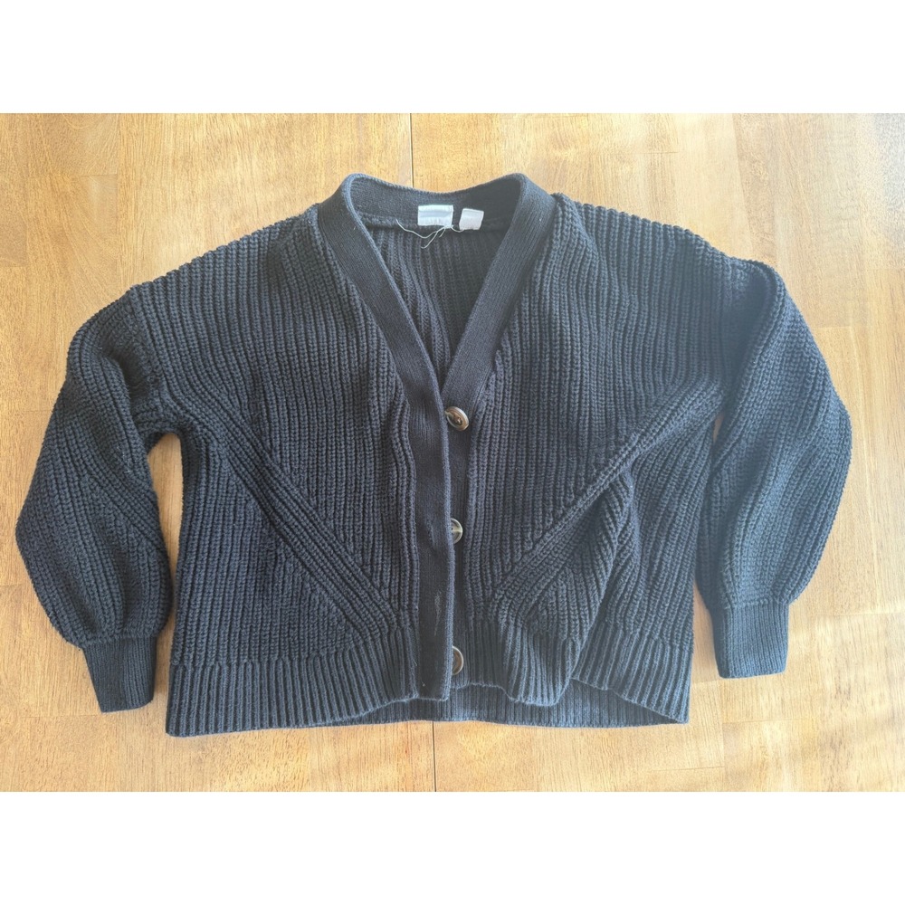 Gap Kids Navy Blue Shaker Stitch Button Front Cardigan Sweater Size S 6-7